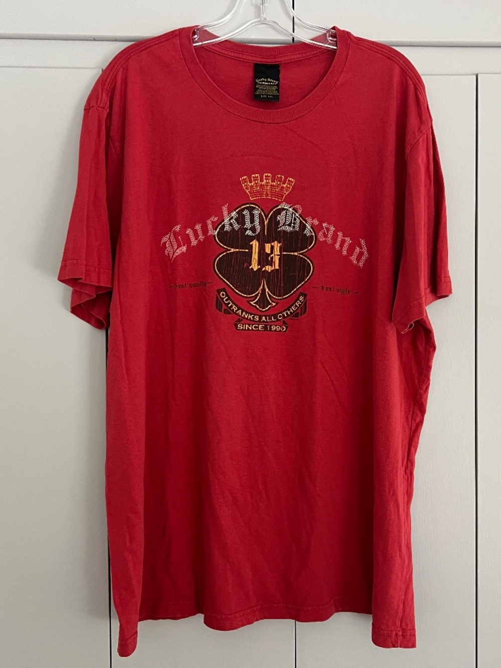 Red Lucky Brand 13 Vintage Graphic Logo T-Shirt XXL